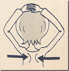 肩部・背中のストレッチ－自分でできるめまいケア4の説明図