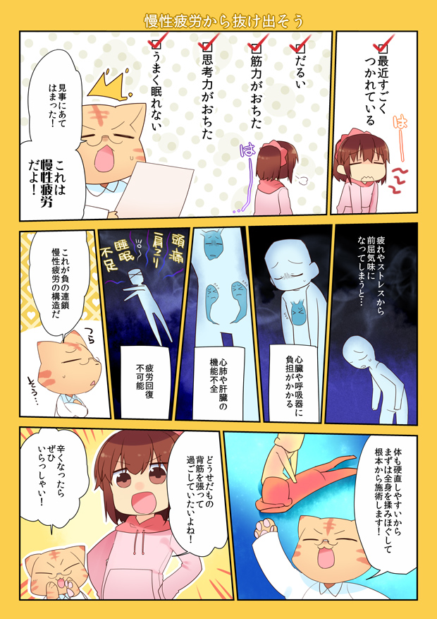 静岡のなごみ整体院　慢性疲労についてマンガで解説