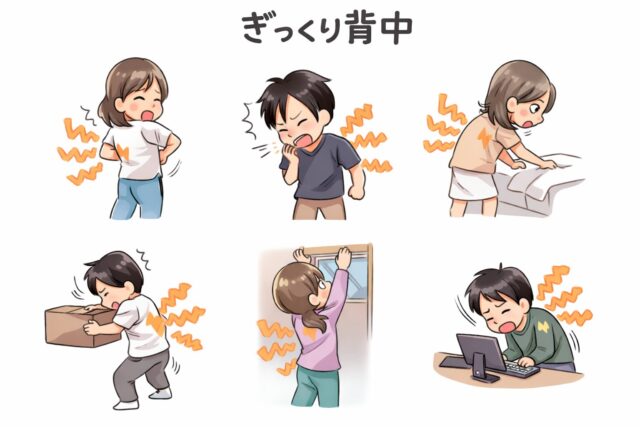 ぎっくり背中のよくあるパターン